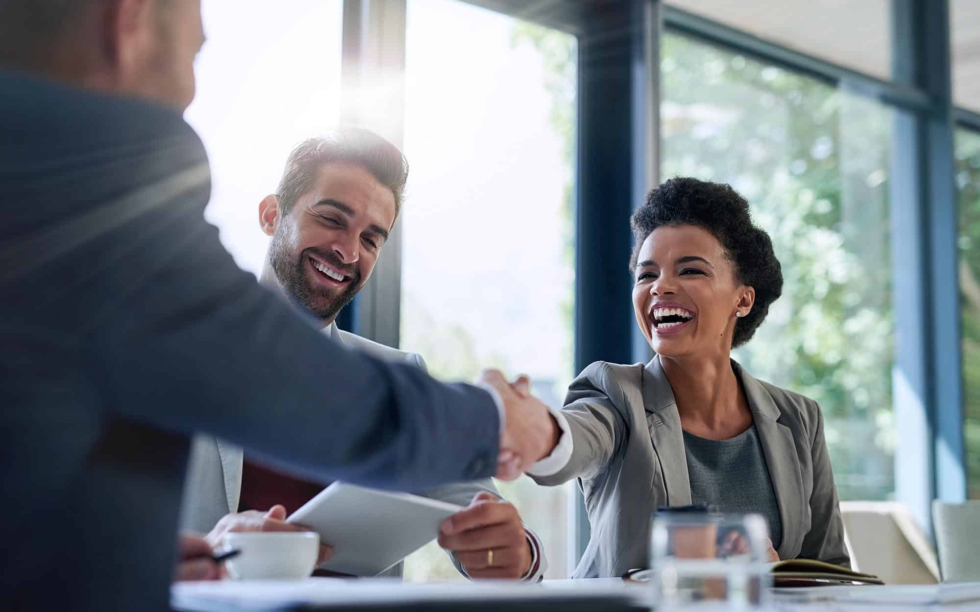 Business people shaking hands